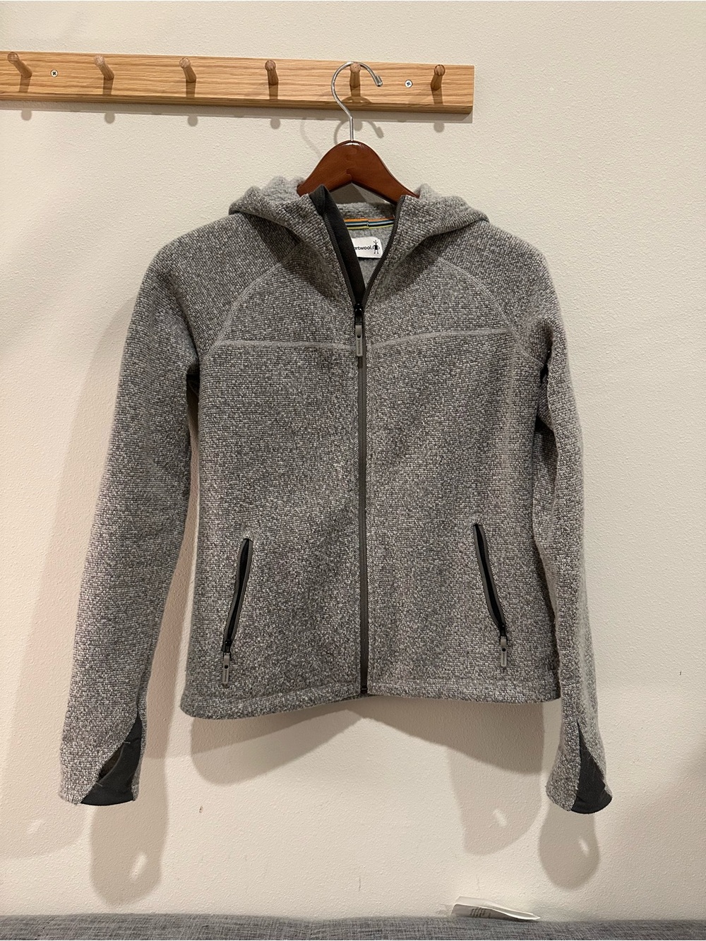Smartwool Women's Wool Full Zip Hoodie Gray Size Small Outdoor Hiking Mid Layer